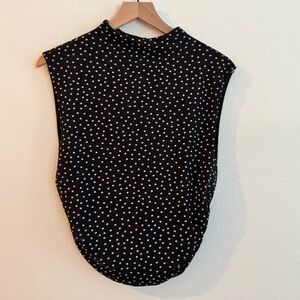 Abercrombie & Fitch NWT Polka Dot Sleeveless Ruched Mesh Lined Top Size L